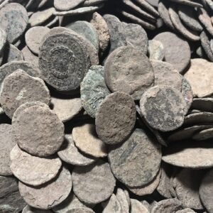 12 Uncleaned Ancient Roman Coins 225-385AD