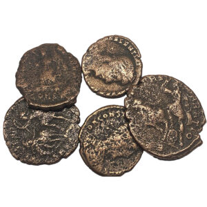 IT 1600 YEARS OLD 5 Ancient GLADIATOR Roman Coins (CHRISTIANITY ERA)