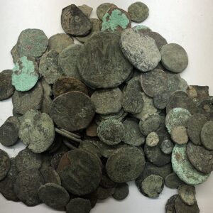 24 Uncleaned Ancient Roman Coins 225-385AD