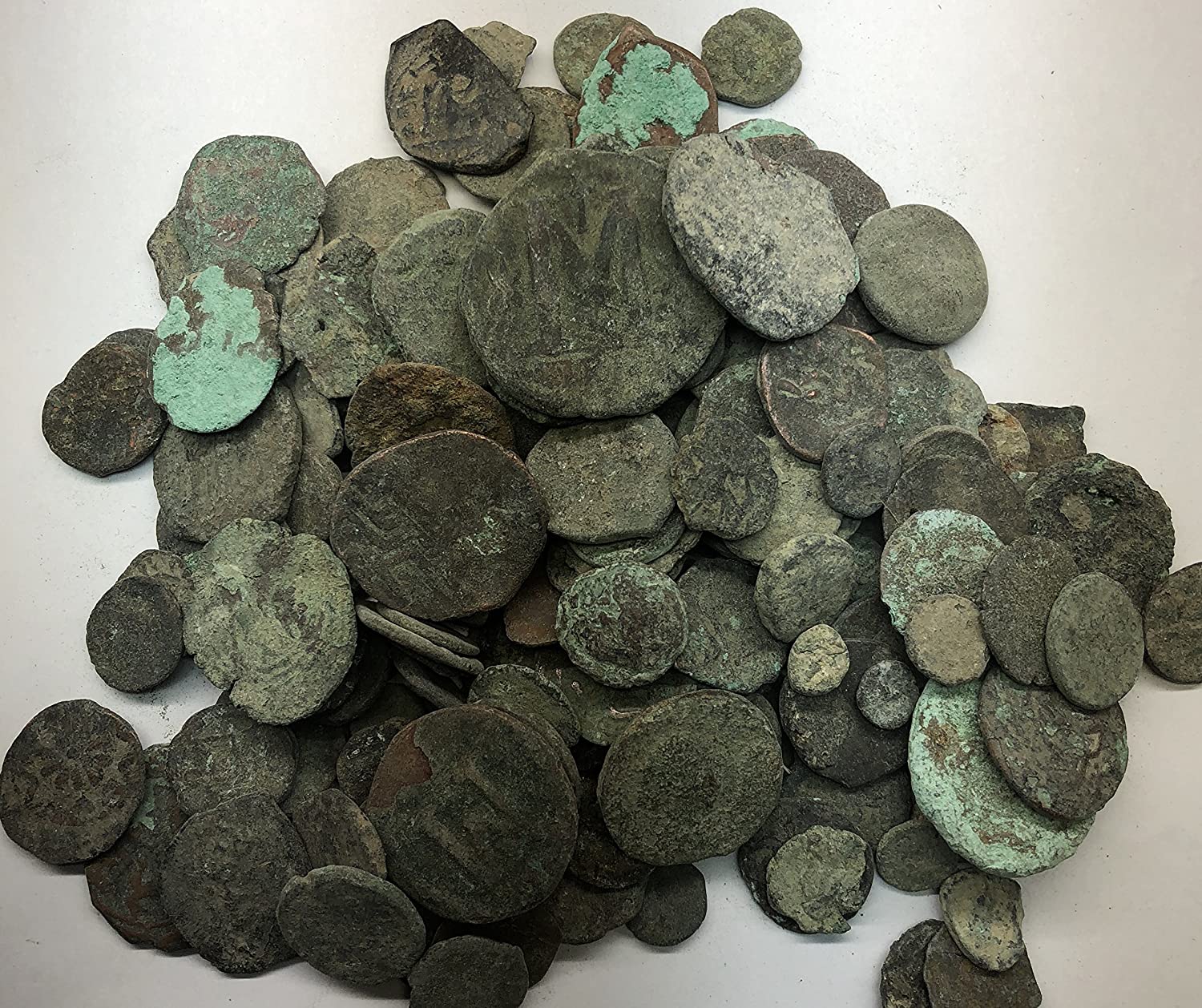 24 Uncleaned Ancient Roman Coins 225-385AD - Curiosity Coins
