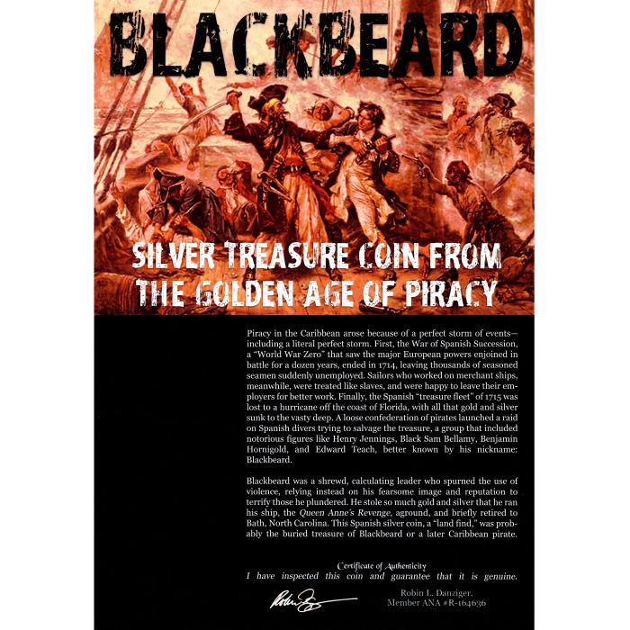 Blackbeard: Silver Treasure Coin from the Golden Age of Piracy (1 Real Album) - Image 2