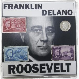 FDR: Franklin D. Roosevelt 4 Piece (One Coin + Three Stamps) (Mini Album)