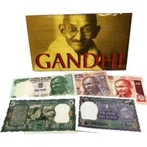 Gandhi: A Set of Five Indian Banknotes (billfold)