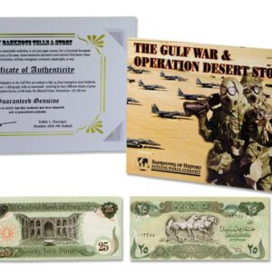 Gulf War 25 Dinar Single Banknote Folder