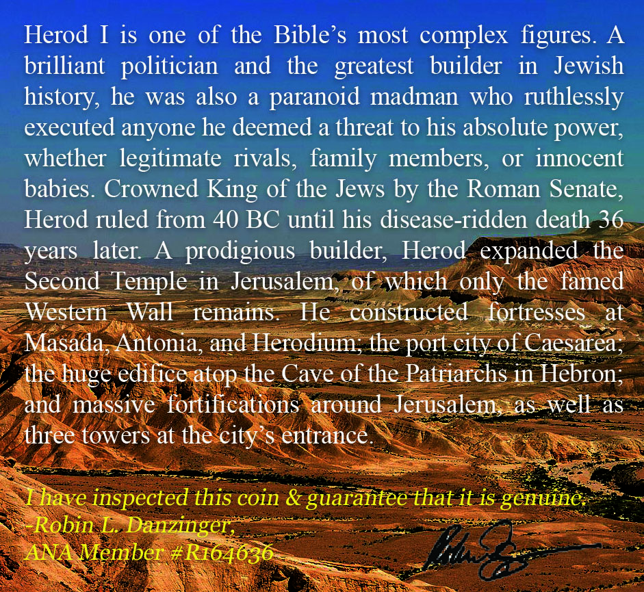 Herod the Great: Genuine Bronze Judean Prutah of the Biblical Holy Land - Image 2