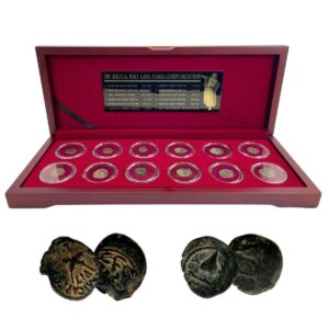 Biblical Holy Land: Box of 12 Ancient Judaea Coins from the time of Jesus (Twelve-Coin Boxed Set)