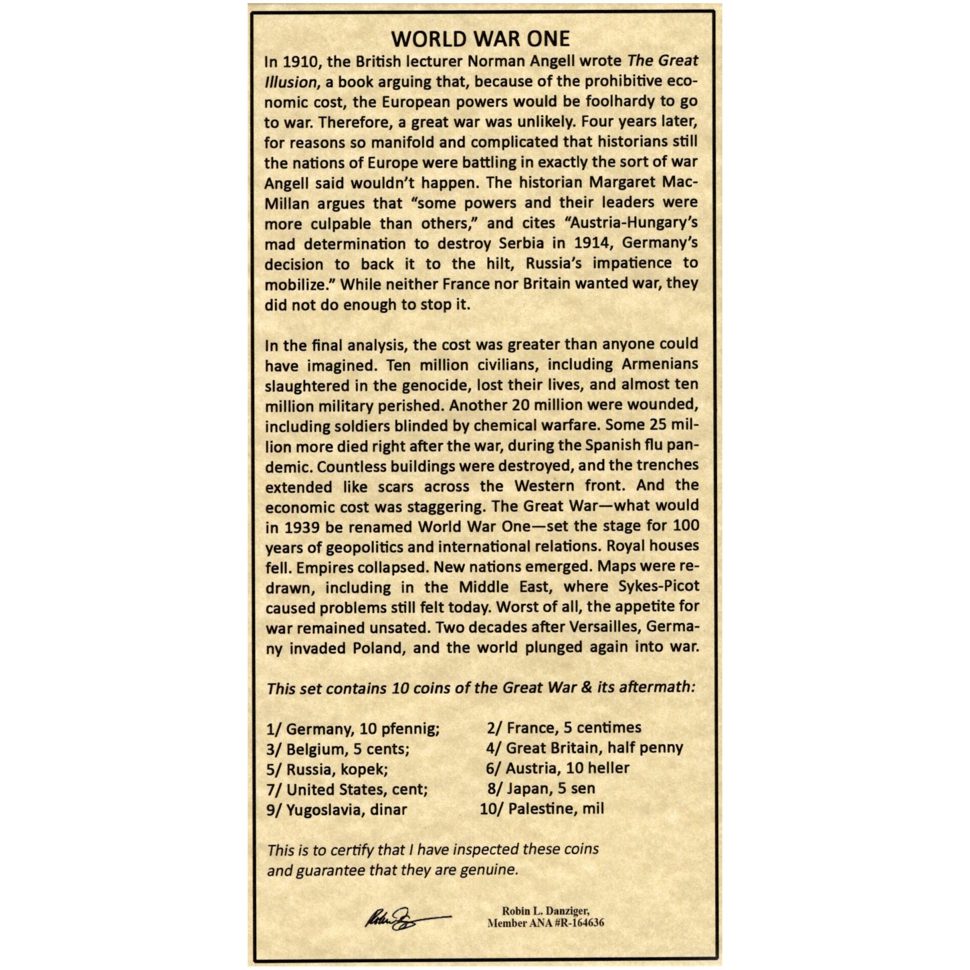 World War One and the Map of the Modern World (10 Coin Set) - Image 3